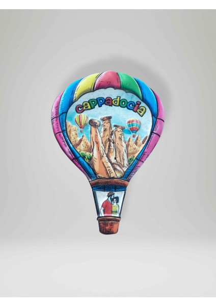 Cappadocıa ( Kapadokya ) Temalı Kabartmalı Polyester Magnet Buzdolabı Süsü