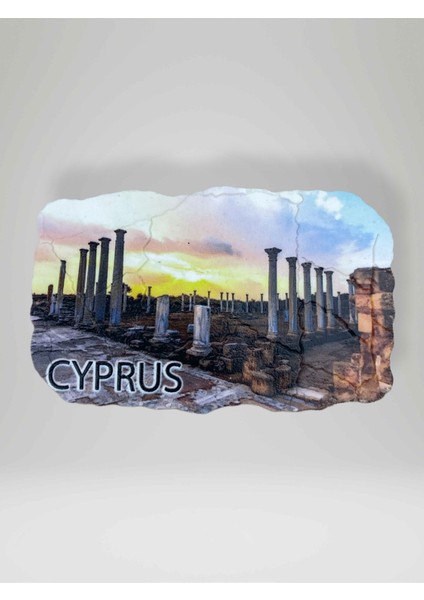 Kıbrıs Temalı Çatlatma Polyester Magnet Buzdolabı Süsü