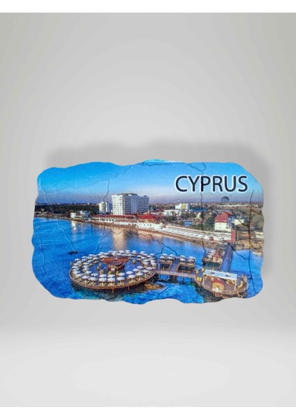 Kıbrıs Temalı Çatlatma Polyester Magnet Buzdolabı Süsü