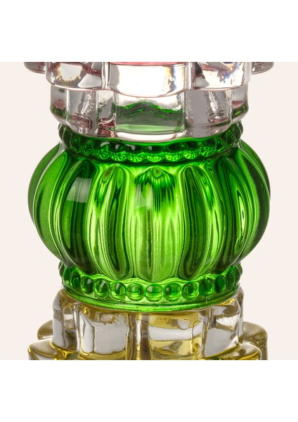 Nanjıng Cam Dekoratif Obje 7X7X21 cm Yeşil - Pembe
