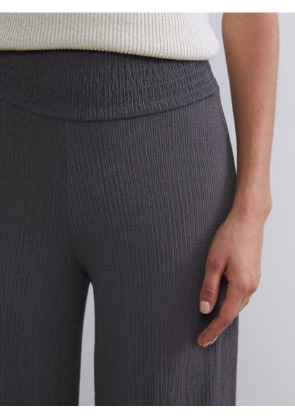 Yeni Sezon Beli Lastikli Dokulu Kadın Pantolon modelleri