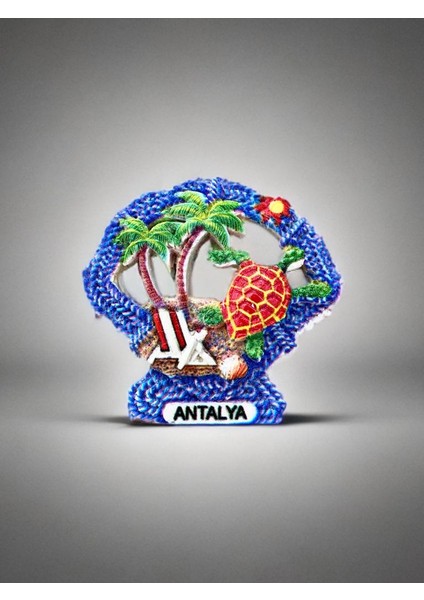 Antalya Temalı Kabartmalı Polyester Magnet 7cm x 7cm