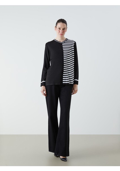 Yeni Sezon V Yaka Çizgili Kadın Triko Kazak indirimleri
