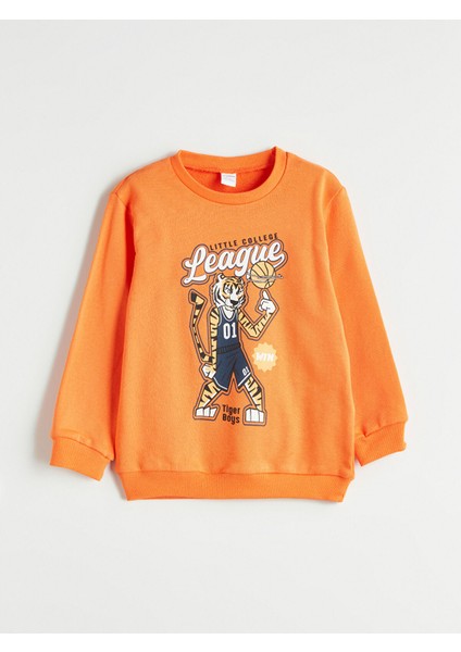 Yeni Sezon Bisiklet Yaka Baskılı Erkek Çocuk Sweatshirt 2'li fiyatları