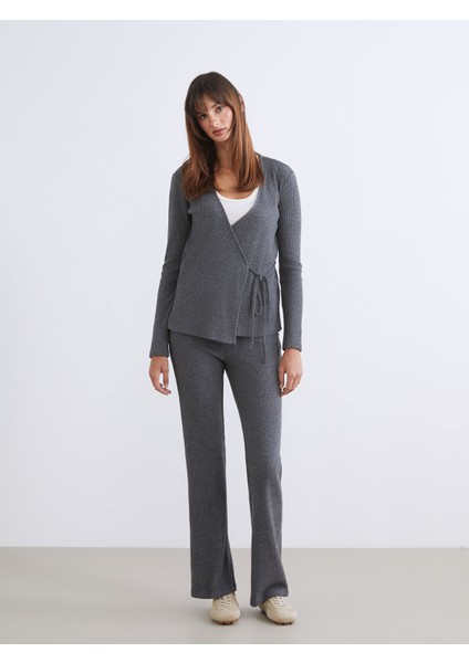 Yeni Sezon Beli Lastikli Geniş Paça Kadın Pantolon