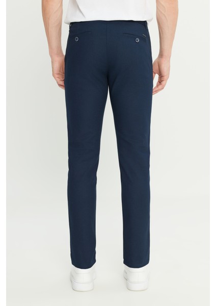 Pamuklu Slim Fit Dar Kesim Yan Cepli Armürlü Casual Pantolon indirimleri