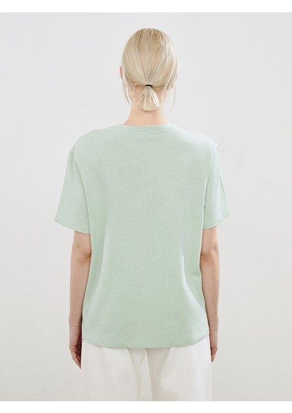 Yeni Sezon Bisiklet Yaka Baskılı Oversize Kadın Tişört fırsatları