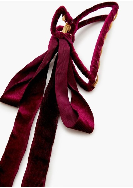 Kadife Fiyonklu Saç Tokası