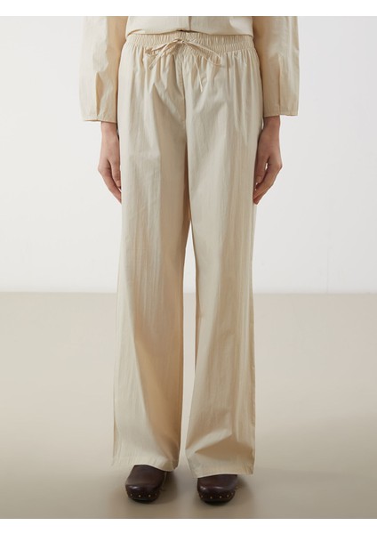 Yeni Sezon Beli Lastikli Geniş Paça Kadın Pantolon fiyatları