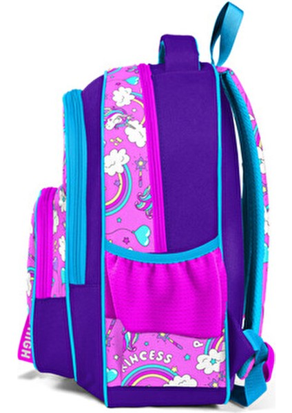 Yaygan Kids Mor Açık Pembe Unicorn Temalı Üç Bölmeli Okul Çantası Konforlu Tasarım modelleri
