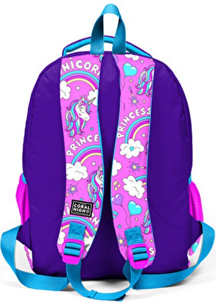 Yaygan Kids Mor Açık Pembe Unicorn Temalı Üç Bölmeli Okul Çantası Konforlu Tasarım indirimleri