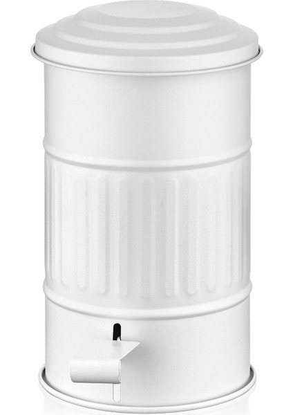 Beyaz Galvaniz Pedallı Banyo Çöp Kovası 5 Lt