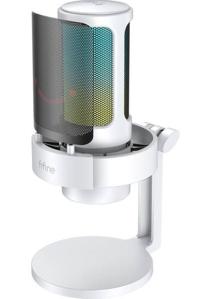 Ampligame A8 USB Rgb Beyaz Yayıncı Bilgisayar Mikrofon