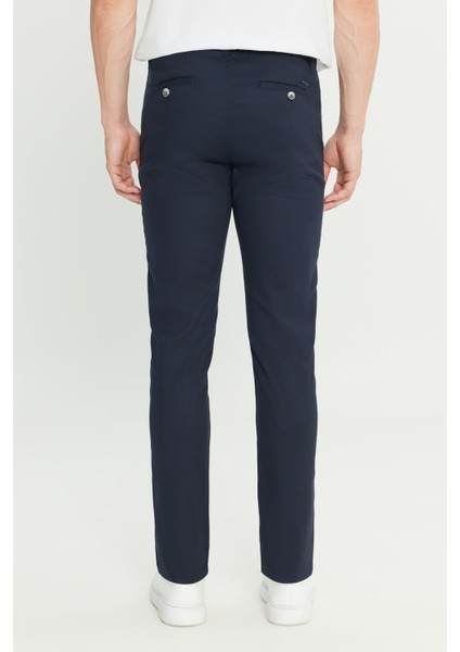 Pamuklu Slim Fit Dar Kesim Armürlü Yan Cepli Casual Pantolon indirimleri