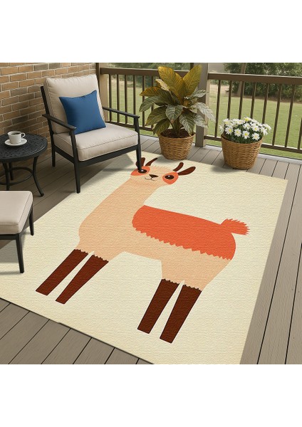 Sevimli ve Renkli Hayvan Desenli Çocuk Halısı, Kaymaz Tabanlı Eğlenceli Tasarım fırsatları