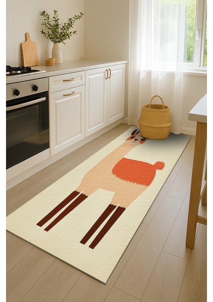Sevimli ve Renkli Hayvan Desenli Çocuk Halısı, Kaymaz Tabanlı Eğlenceli Tasarım