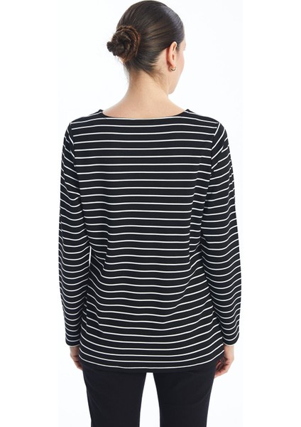 Yeni Sezon Bisiklet Yaka Çizgili Uzun Kollu Kadın Tişört fırsatları