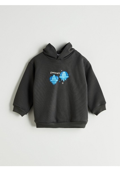 Yeni Sezon Kapüşonlu Baskılı Erkek Çocuk Sweatshirt