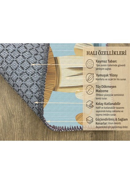 Eğlenceli Aslan Figürlü Mavi Zeminli Çocuk Halısı, Yumuşak Dokulu modelleri