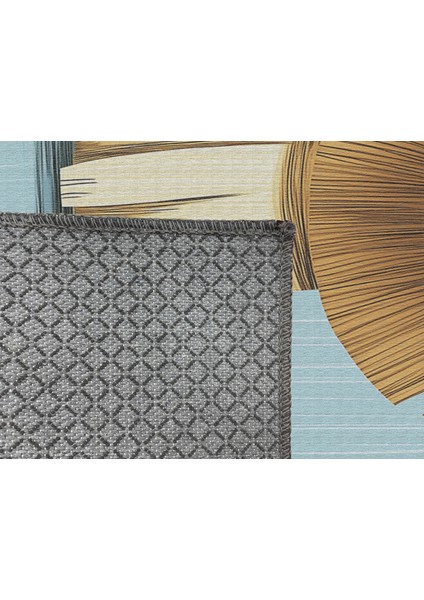 Eğlenceli Aslan Figürlü Mavi Zeminli Çocuk Halısı, Yumuşak Dokulu