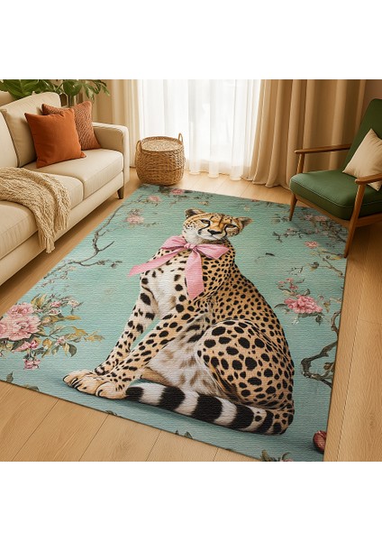Oyun Odası İçin Hayvan Motifli Çocuk Halısı, Kaymaz ve Makinede Yıkanabilir