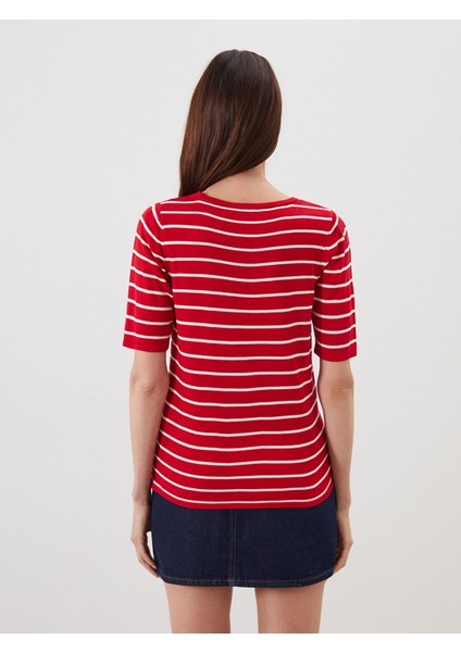 Yeni Sezon Bisiklet Yaka Çizgili Kadın Triko Kazak fırsatları