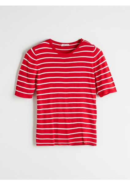 Yeni Sezon Bisiklet Yaka Çizgili Kadın Triko Kazak indirimleri