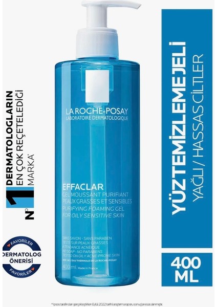 La Roche-Posay La Roche Posay Effaclar Yağlı ve Akneye Eğilimli Ciltler Için Yüz Temizleme Jeli 400ML