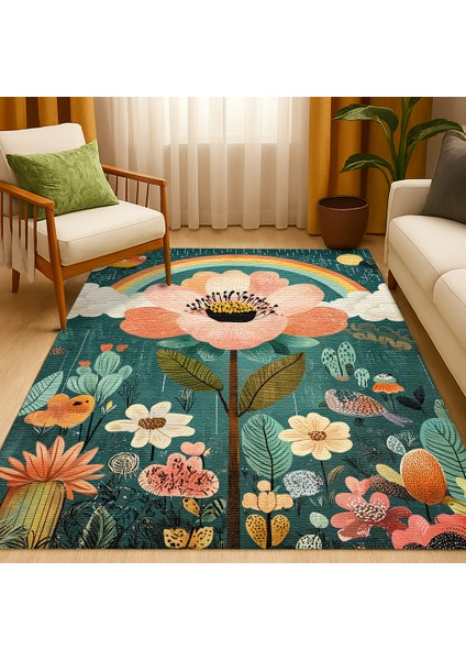 Çok Renkli ve Çok Desenli Çocuk Odası Halısı, Eğlenceli Oyun Odası Tasarımı fiyatları