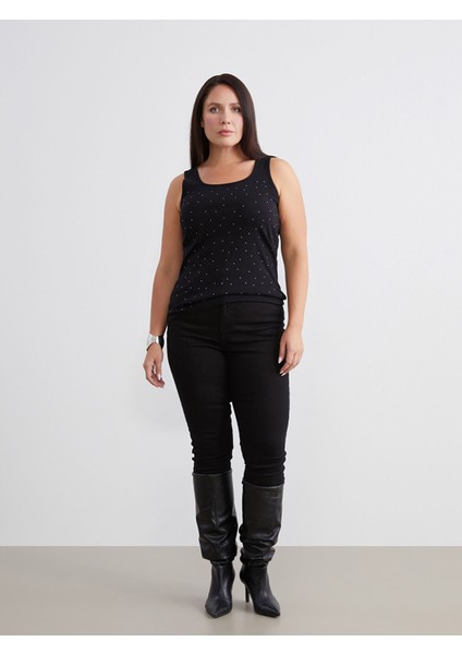 Yeni Sezon Büyük Beden U Yaka Taşlı Kadın Atlet fiyatları