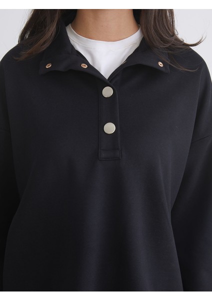 Yeni Sezon Dik Yaka Oversize Kadın Sweatshirt modelleri