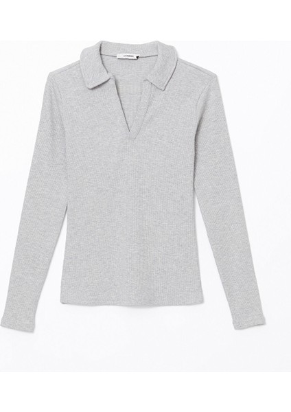 Yeni Sezon Polo Yaka Dokulu Kadın Tişört indirimleri