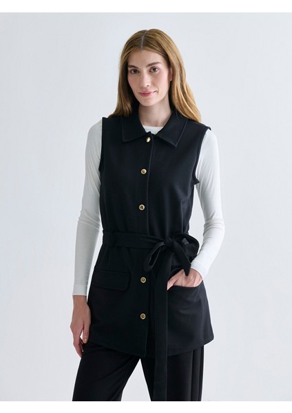 Yeni Sezon Gömlek Yaka Kadın Yelek