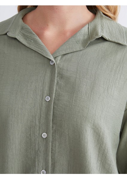 Yeni Sezon Dokulu Oversize Kadın Gömlek modelleri