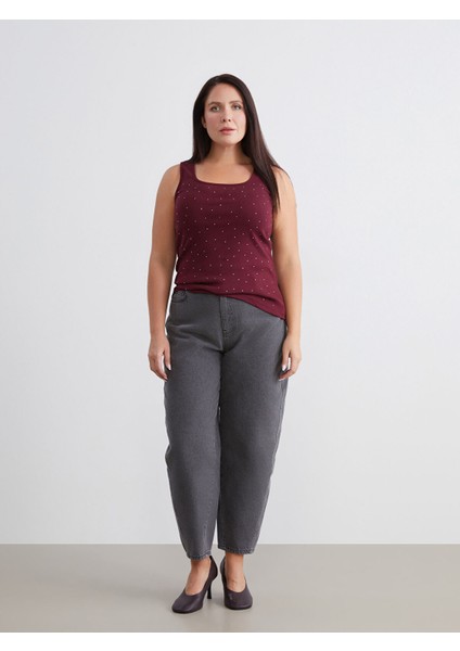 Yeni Sezon Büyük Beden U Yaka Taşlı Kadın Atlet fiyatları