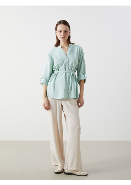 Yeni Sezon Kaçık Yaka Oversize Poplin Kadın Bluz fiyatları