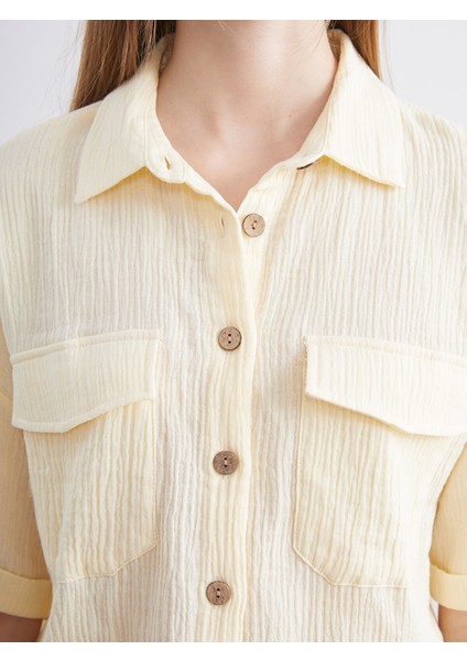 Yeni Sezon Dokulu Müslin Kadın Gömlek modelleri