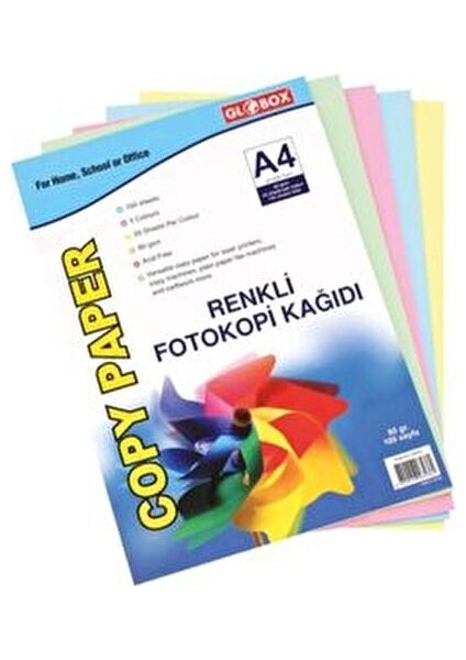 Renkli Fotokopi Kağıdı 80 gr 100 Lü A4 Boyutunda Ofis ve Ev Kullanımına Uygun fiyatları
