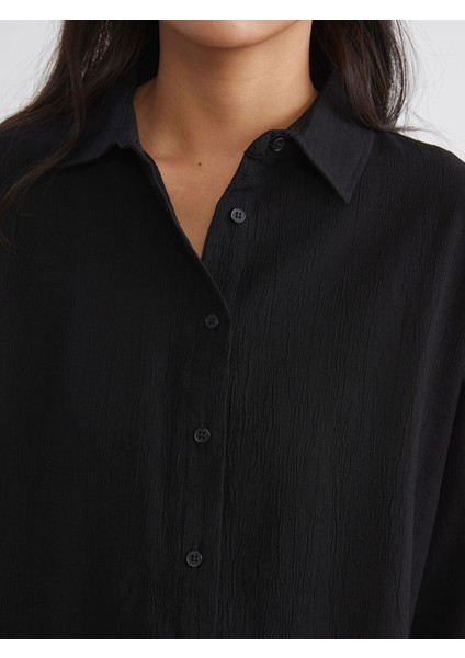 Yeni Sezon Dokulu Oversize Kadın Gömlek modelleri