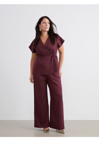 Yeni Sezon Büyük Beden Loose Fit Kadın Pileli Pantolon