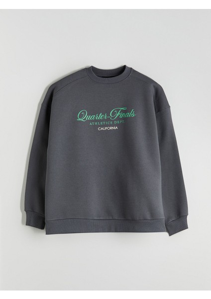 Yeni Sezon California Baskılı Oversize Kadın Kalın Sweatshirt indirimleri