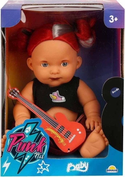Punkçı Bebek Figürü 25 cm - Kırmızı Saçlı (Lisinya) fiyatları