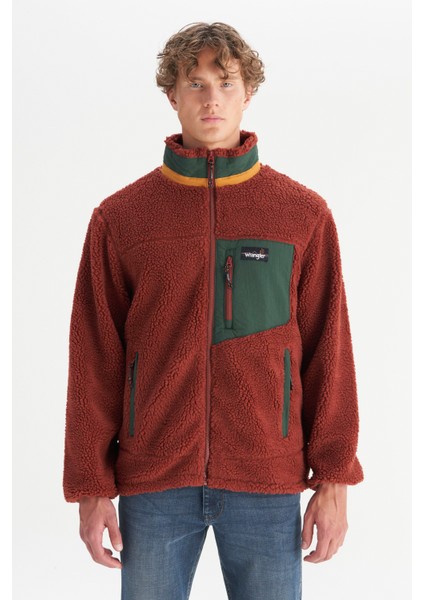 Regular Fit Normal Kesim Dik Yaka Cepli Tam Fermuarlı Sweatshirt Polar
