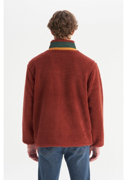 Regular Fit Normal Kesim Dik Yaka Cepli Tam Fermuarlı Sweatshirt Polar indirimleri