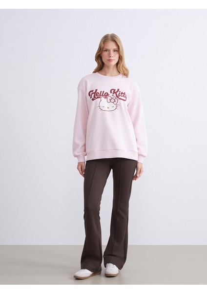 Yeni Sezon Hello Kitty Baskılı Oversize Kadın Kalın Sweatshirt fiyatları