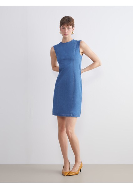 Yeni Sezon Bisiklet Yaka Jean Elbise