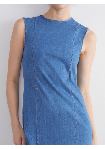 Yeni Sezon Bisiklet Yaka Jean Elbise indirimleri