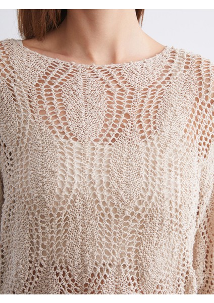 Yeni Sezon Bisiklet Yaka Ajurlu Kadın Triko Kazak modelleri