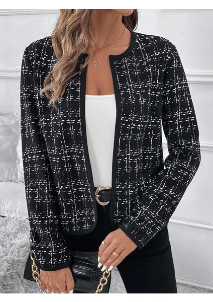 Eyesof Kadın Uzun Kollu Önü Açık Şanel Kısa Ceket modelleri