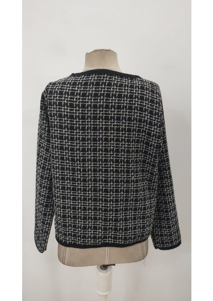 Eyesof Kadın Uzun Kollu Önü Açık Şanel Kısa Ceket